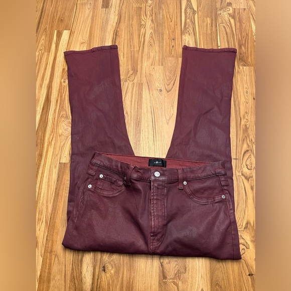 7 for all mankind burgundy pants women’s size 33 - Picture 1 of 7
